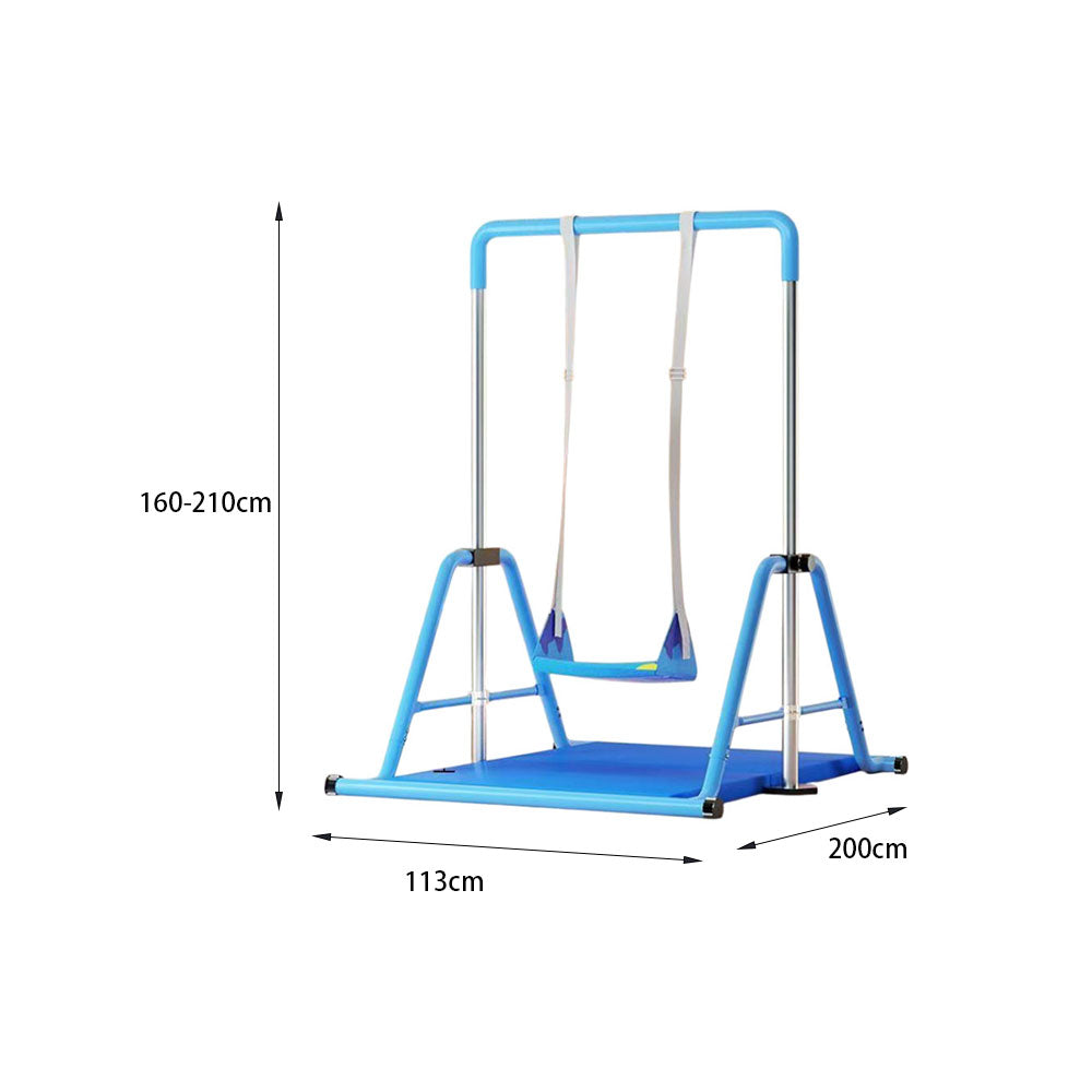 WIGLOO Adjustable Height Foldable Kids Horizontal Bar Chin Up Pull Up Bar