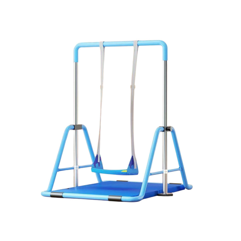 WIGLOO Adjustable Height Foldable Kids Horizontal Bar Chin Up Pull Up Bar