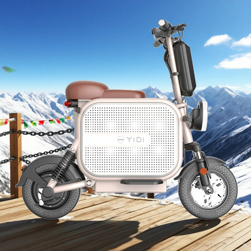 AKEZ Dudu10 500W 48V 13A Foldable Electric Scooter High-Carbon Steel Frame - Black&Pink