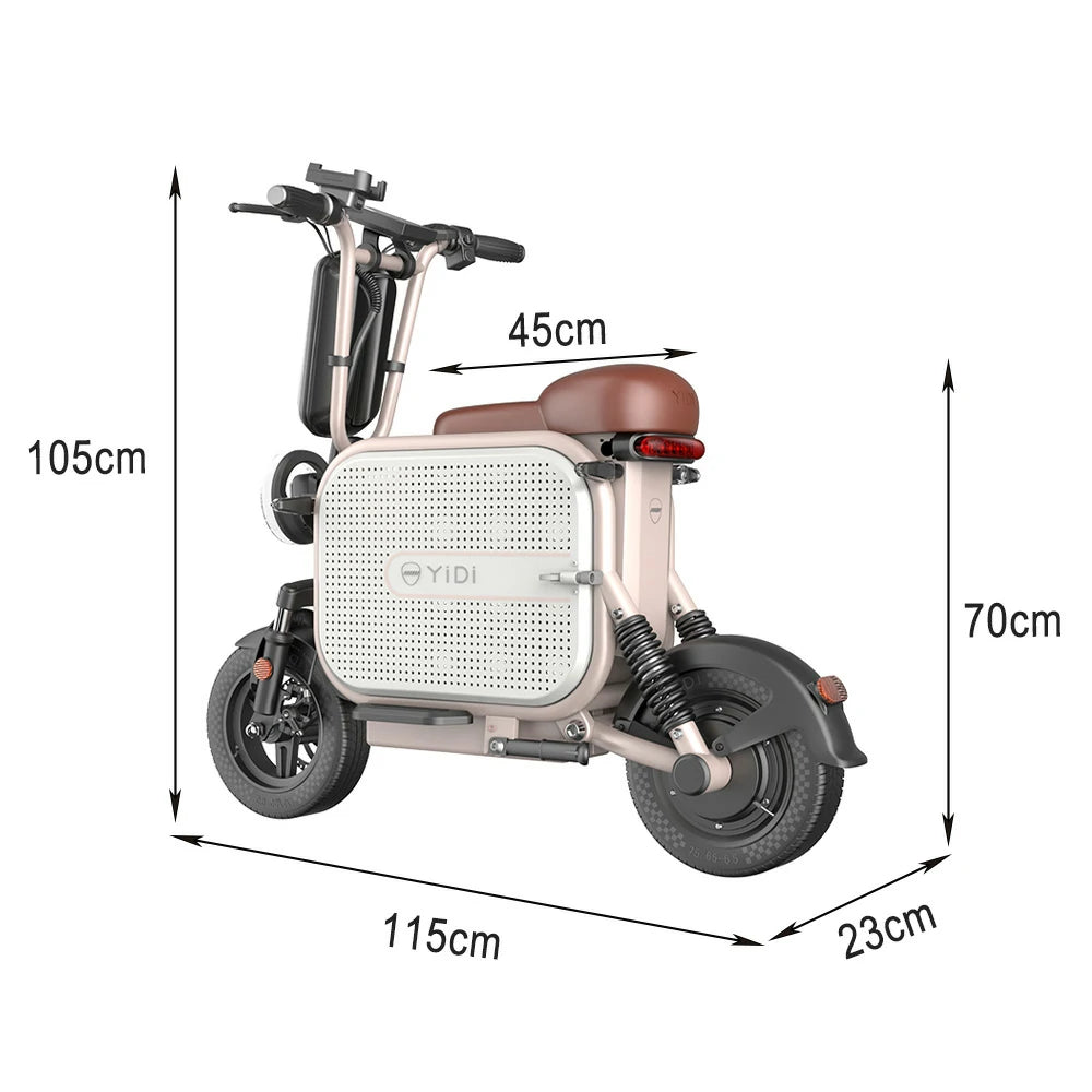 AKEZ Dudu10 500W 48V 13A Foldable Electric Scooter High-Carbon Steel Frame - Black&Pink