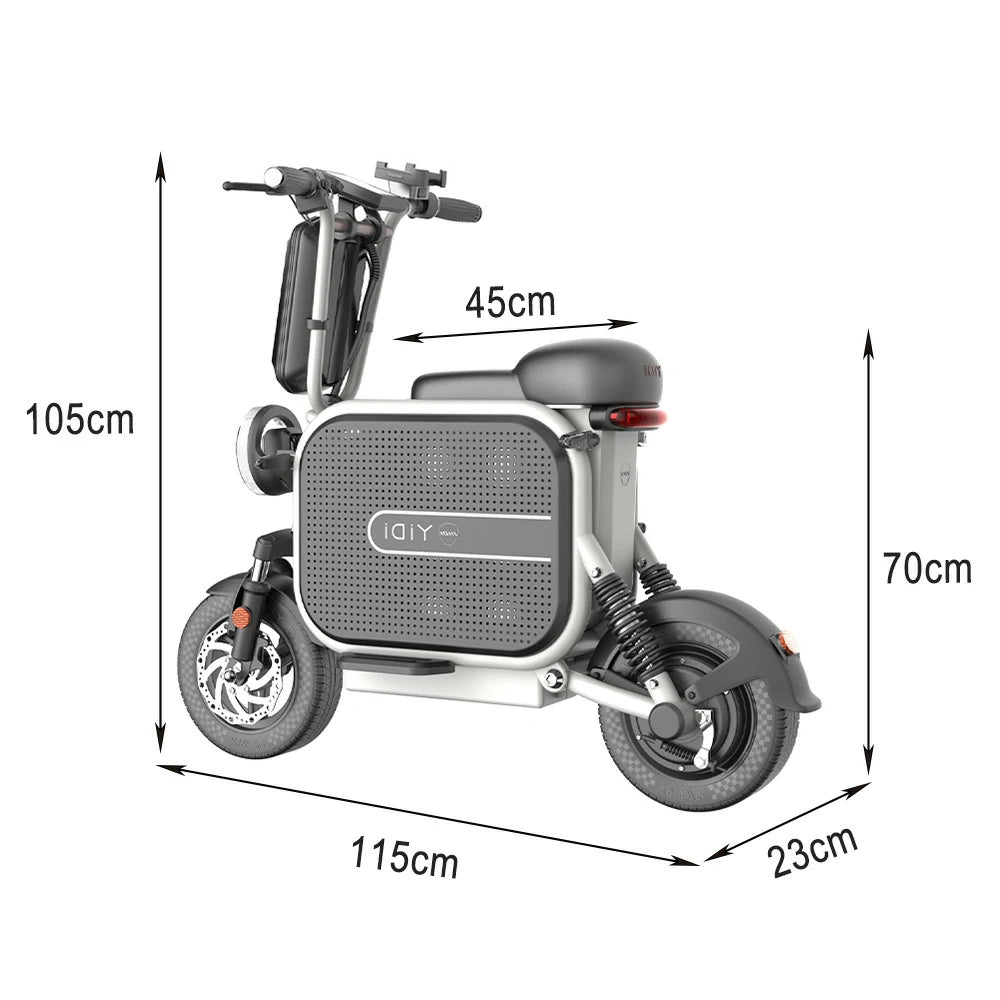 AKEZ Dudu10 500W 48V 13A Foldable Electric Scooter High-Carbon Steel Frame - Black & White