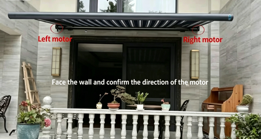 SOLARA Electric Retractable Awning Black Frame Remote Control Waterproof Aluminium 300/400/500cm Patio Balcony Outdoor Use - Dark Grey
