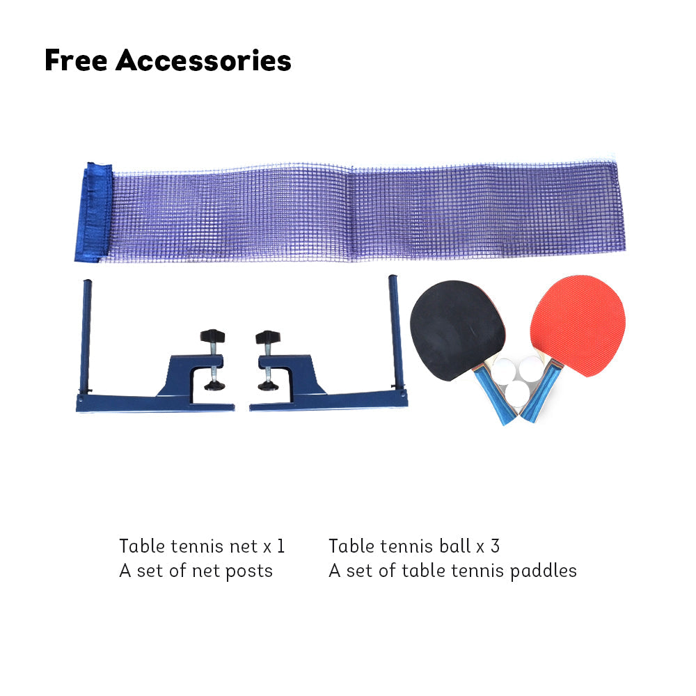 DOUBLE FISH SW321 Outdoor Waterproof Blue Table Tennis Pingpong Table-Bats Balls Net ITTF Approve