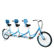 VOLTUS 24 Inch 3-seater Tandem Bicycle Sightseeing Bike - Blue&White
