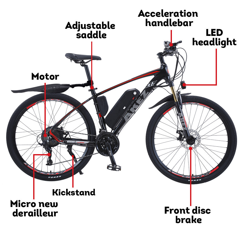 VOLTUS 500W 48V 13Ah Electric Bike eBike Mountain Motorized Bicycle 27.5-inch w/ Battery