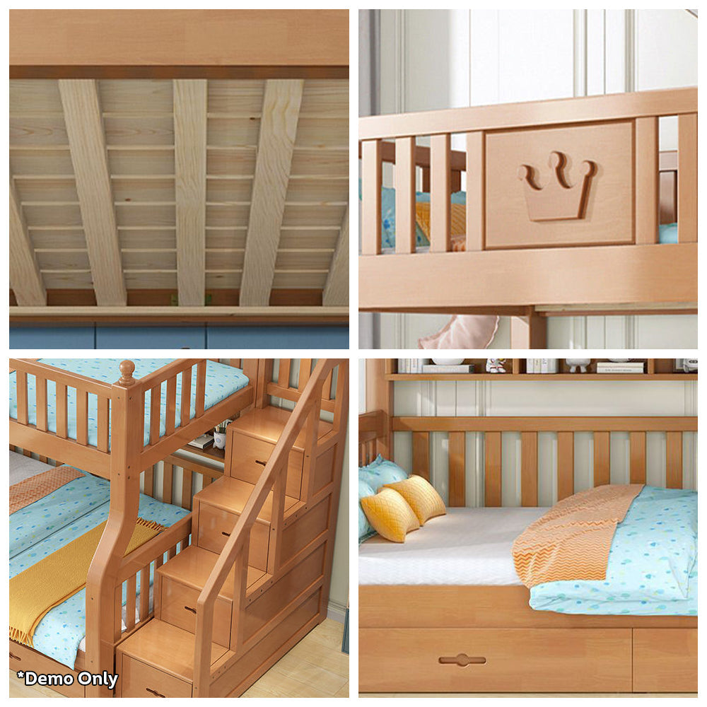 LIVARA 1.5m Solid Wood Frame Bunk Bed - Wood