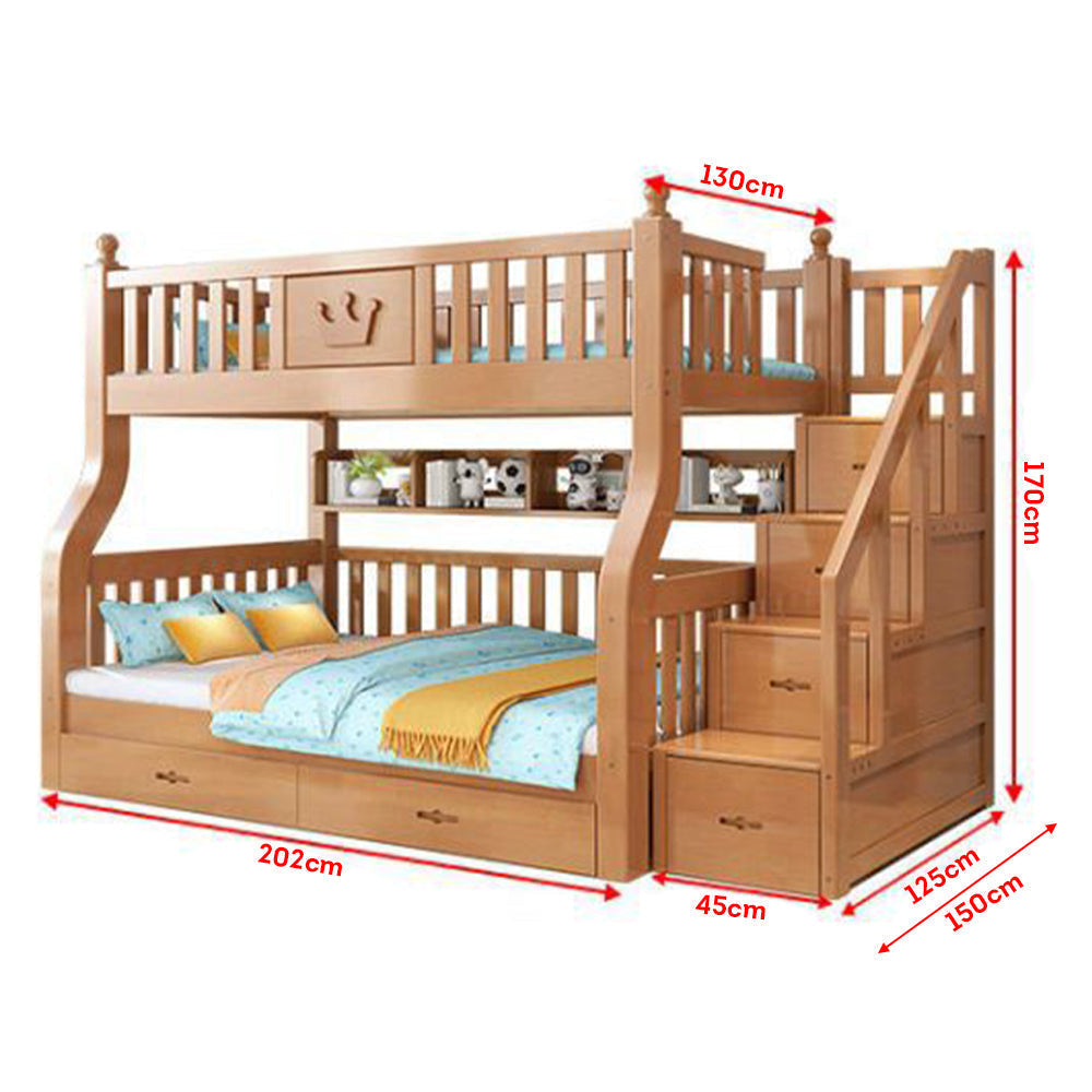 LIVARA 1.5m Solid Wood Frame Bunk Bed - Wood