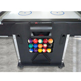 7Ft 4-In-1 Convertible Air Hockey / Pool Billiards /Dining Table /Table Tennis Table Blue/Black Felt For Billiard Gaming Room Free Accessory