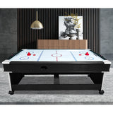 7Ft 4-In-1 Convertible Air Hockey / Pool Billiards /Dining Table /Table Tennis Table Blue/Black Felt For Billiard Gaming Room Free Accessory