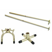 2x 2-Piece Cues+Cross+High Bridge Rest Head for Pool Snooker Billiard