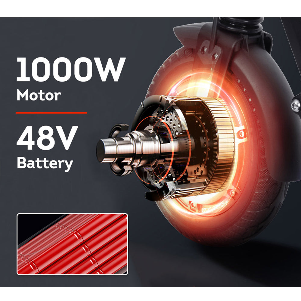 GLIDER A3C 1000W 48V 12.5AH Electric Scooter Foldable Portable E-Scooter - Titanium Grey