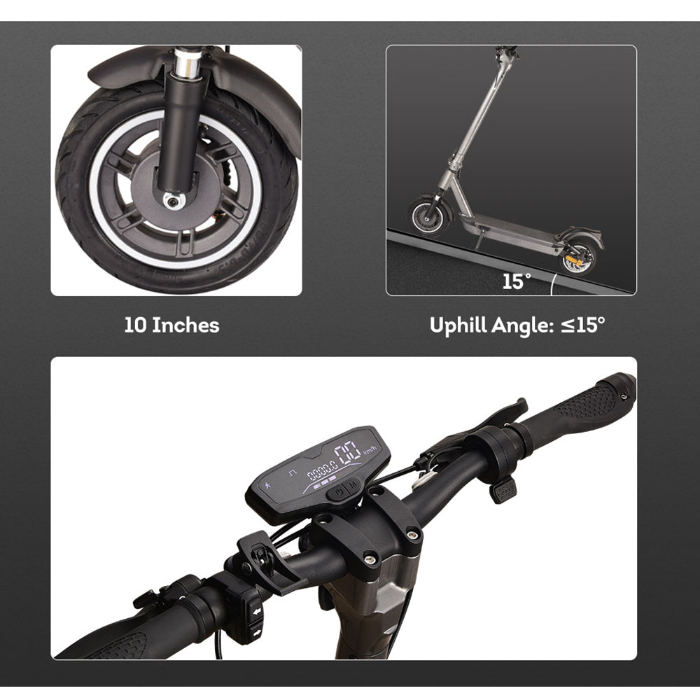 GLIDER A3C 1000W 48V 12.5AH Electric Scooter Foldable Portable E-Scooter - Titanium Grey