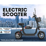 CC1 48V 400W 13Ah Single Motor Foldable Electric Scooter W/ Baby Seat