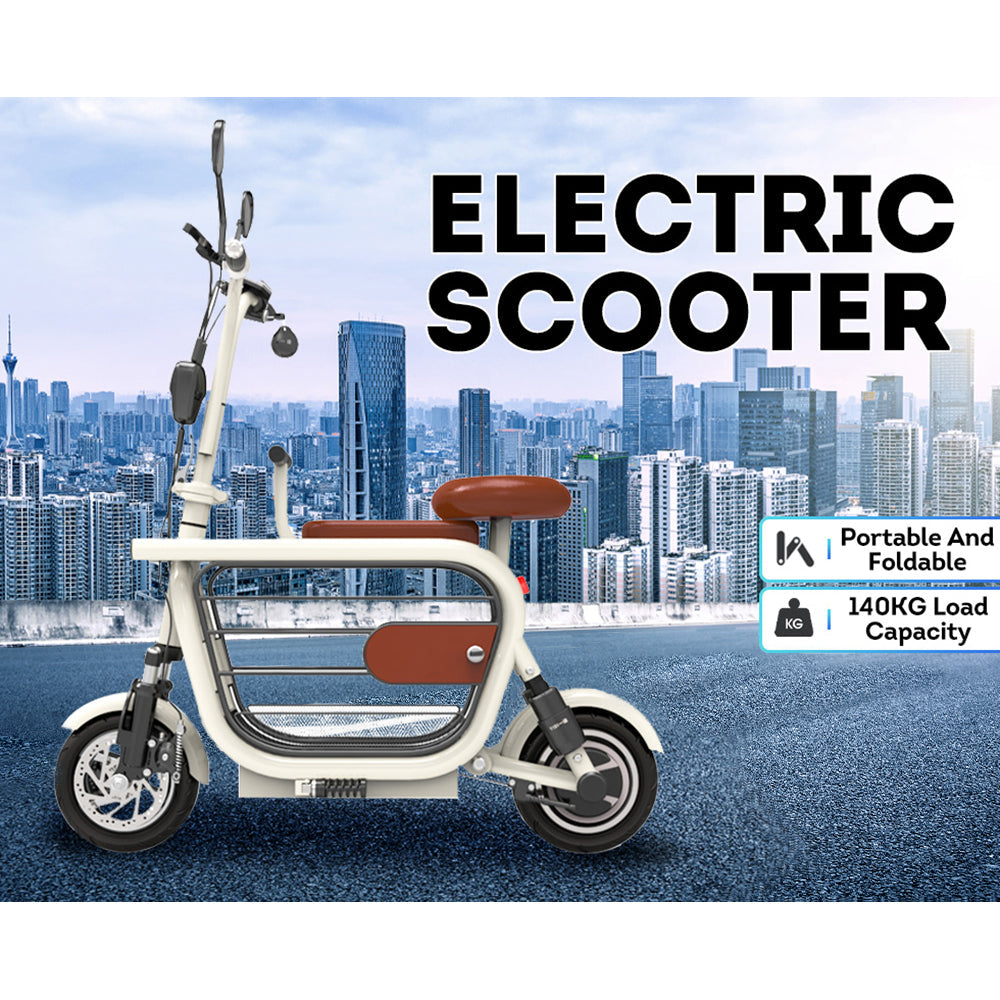 GLIDER DD1 48V 500W 13Ah 11-inch Foldable Electric Scooter Large Storage Capacity USB Charger W/ Baby Seat