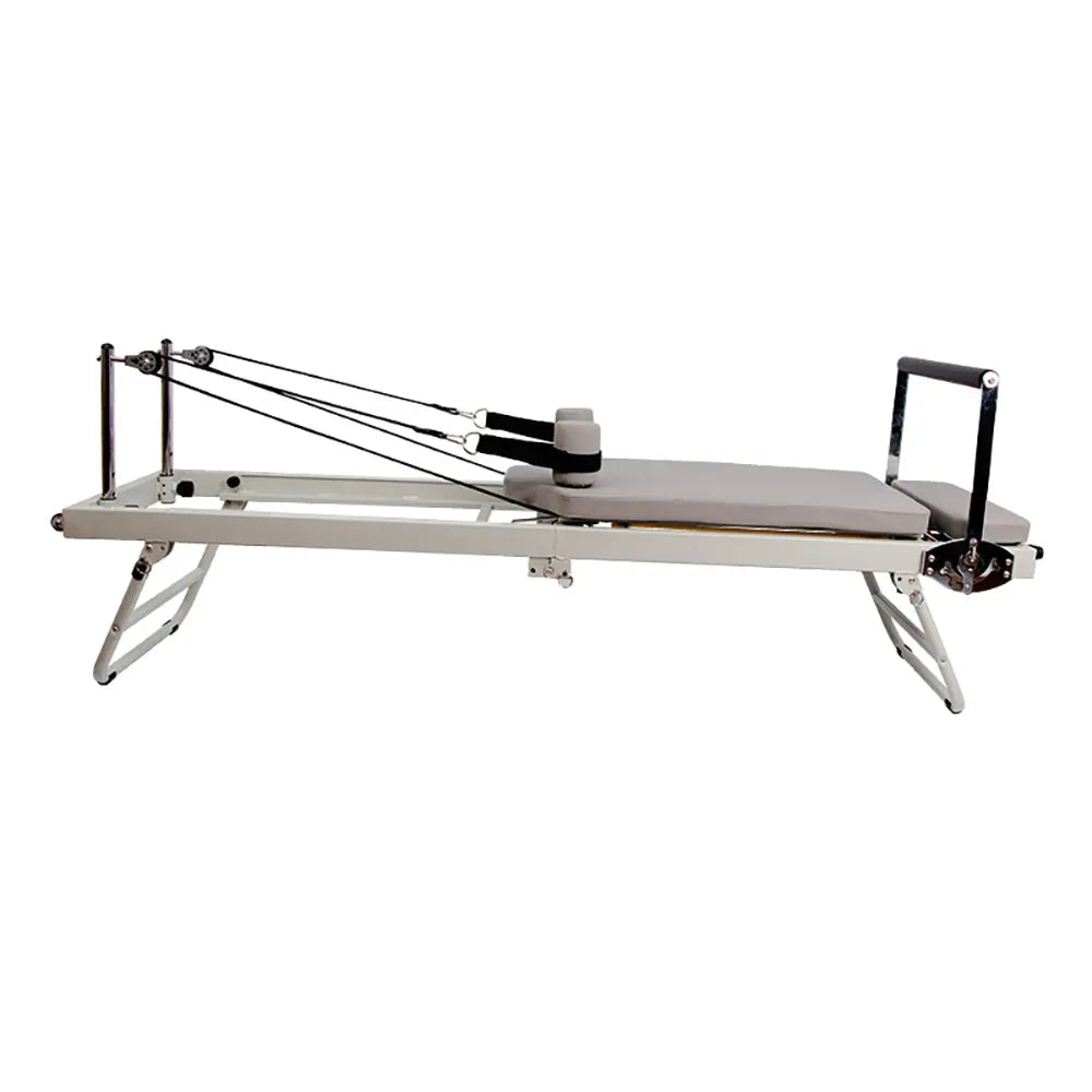 FLEXIO Multi-purpose Foldable Steel Frame Pilates Reformer Pilates Tables - Beige Home Gym
