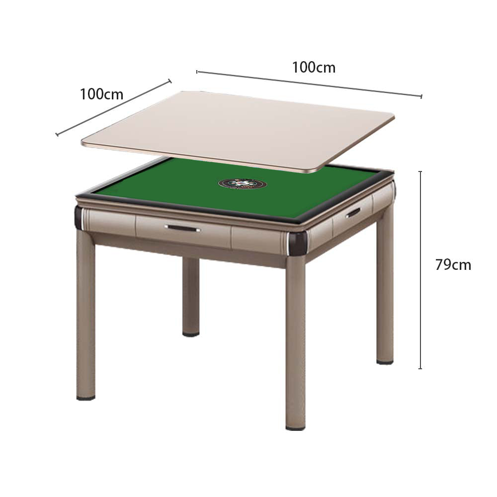 HEXJON Mute Dining Table PG/ Automatic Mahjong Table with Cover, Cup Holders, Ashtrays, Storage Boxes, and USB Charging