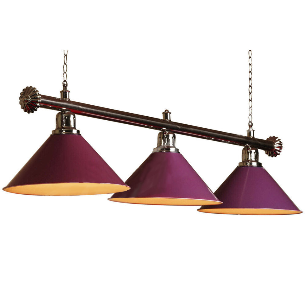 Premium Quality Silver Hollow Rail Heavy Duty Shades Pool Table Light