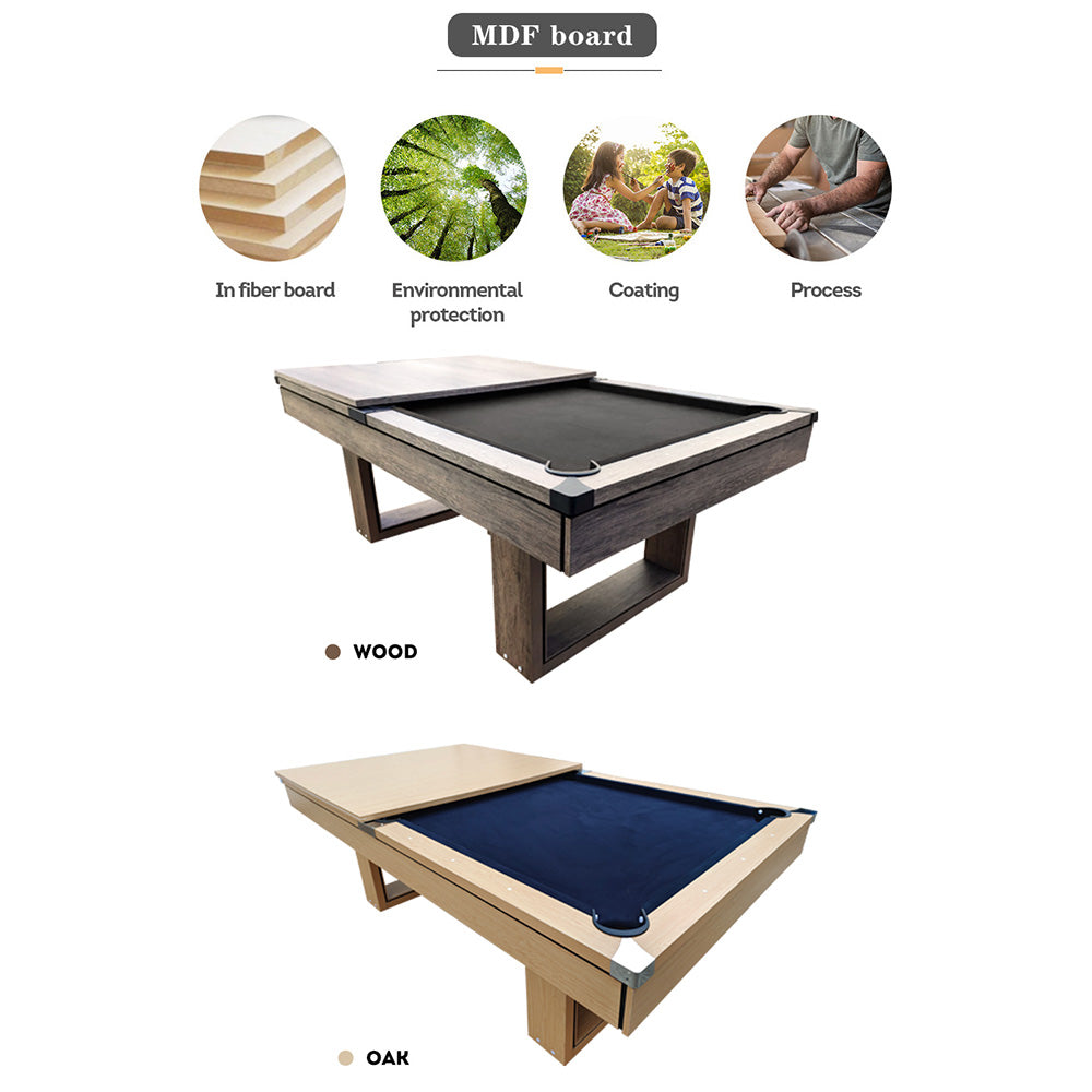 7FT 3-IN-1 Simple Modern Pool Table/Billards Table/Pingpong Table/Dining Table With Free Accessories