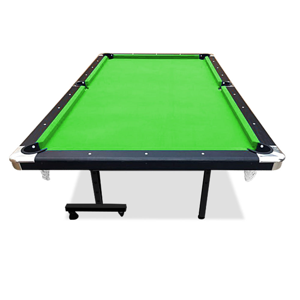 CUETIQ 8FT Foldable Pool Table Blue/Red/Green/Black Felt Billiard Table Free Accessory for Small Room
