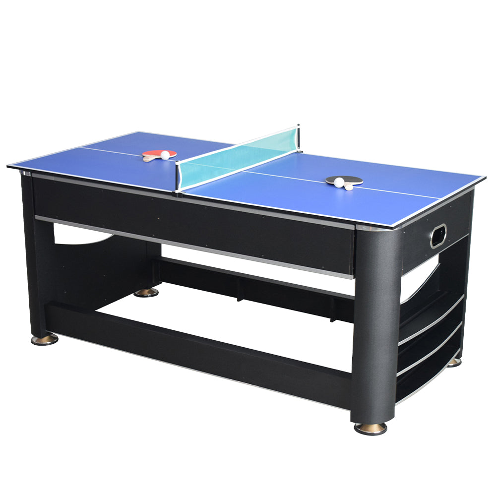 VERSA 6FT MDF 3-IN-1 Pool Table/Table Tennis Table/Air Hockey Black Frame
