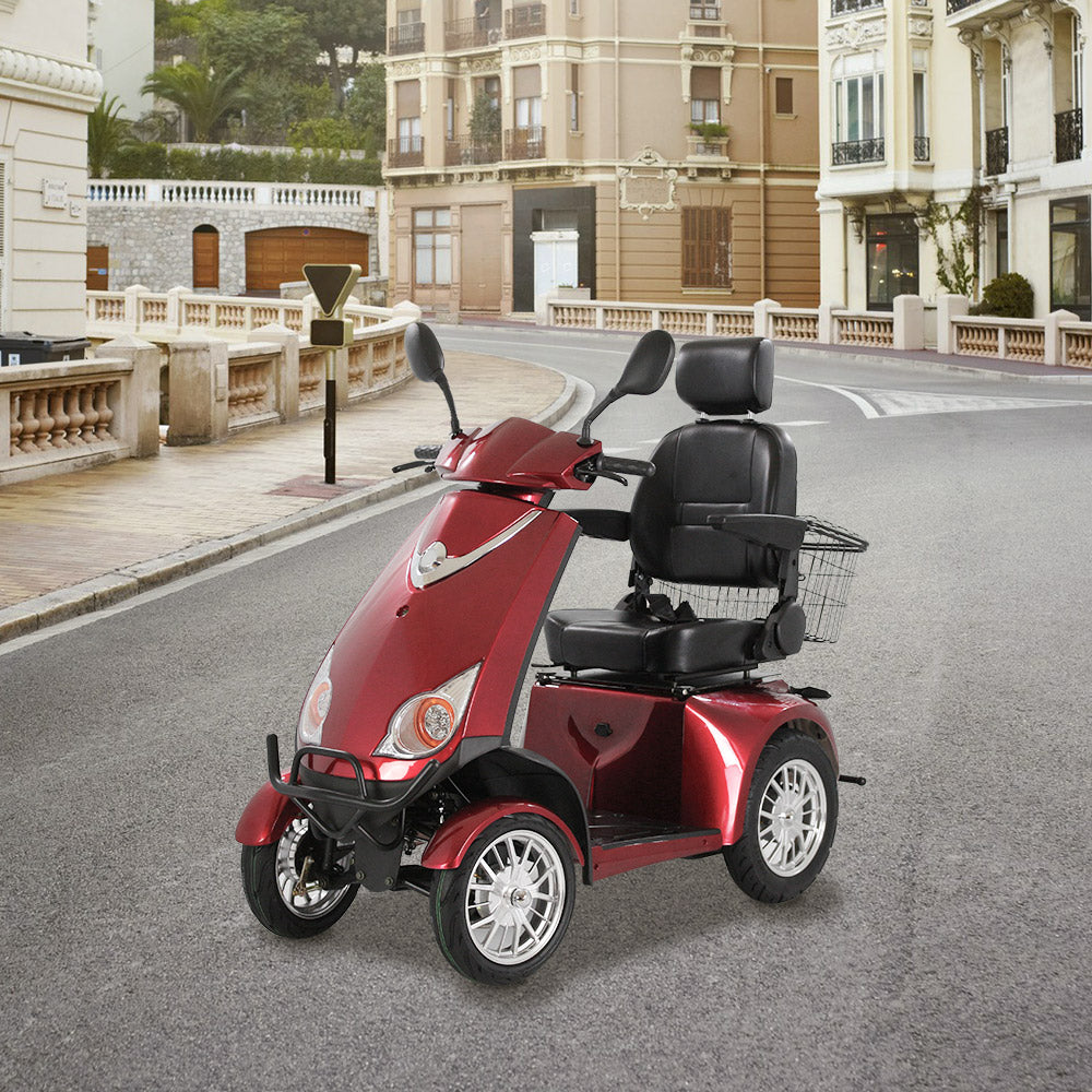 ROLLUX JCD414 500W 48V 20Ah Mobility Scooter Foldable Seat High Weight Capacity - Red