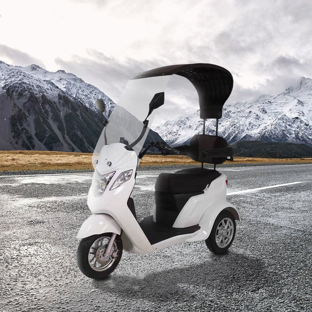 ROLLUX ST02 500W 60V 20Ah Lead-Acid Battery Mobility Scooter Hydraulic Suspension Front Disc Rear Drum Brake - White