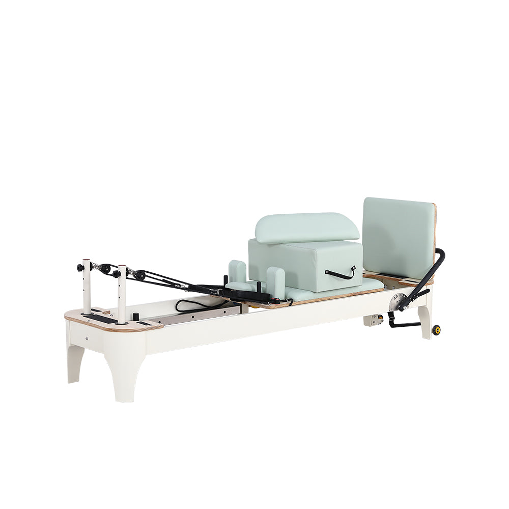 MN011 Fashion Design Stability Pilates Reformer Home Gym Train Equipment Machine - White