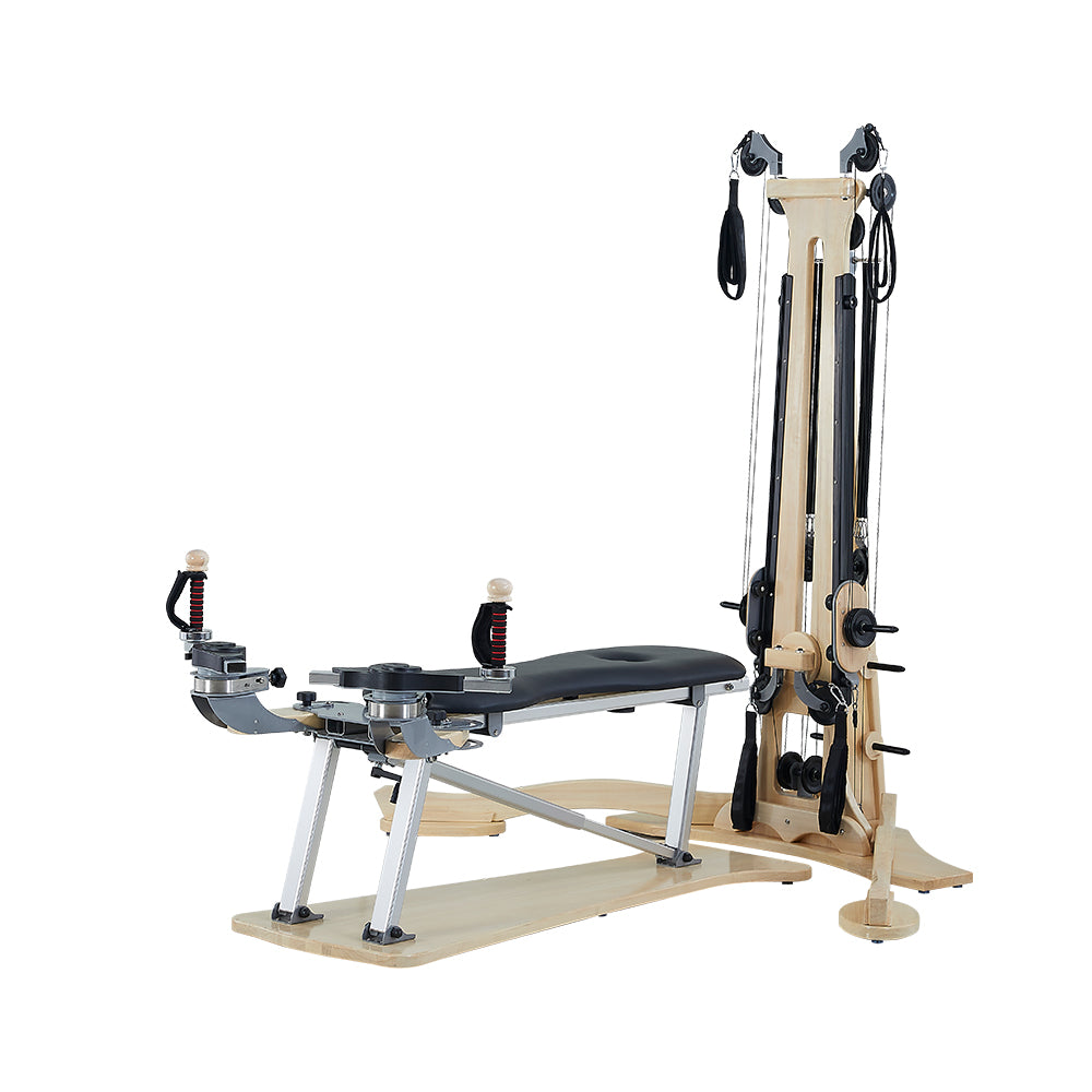 MN020 White Maple Pulley Tower Pilates Machine Home Gym Train Equipment Machine - Wood