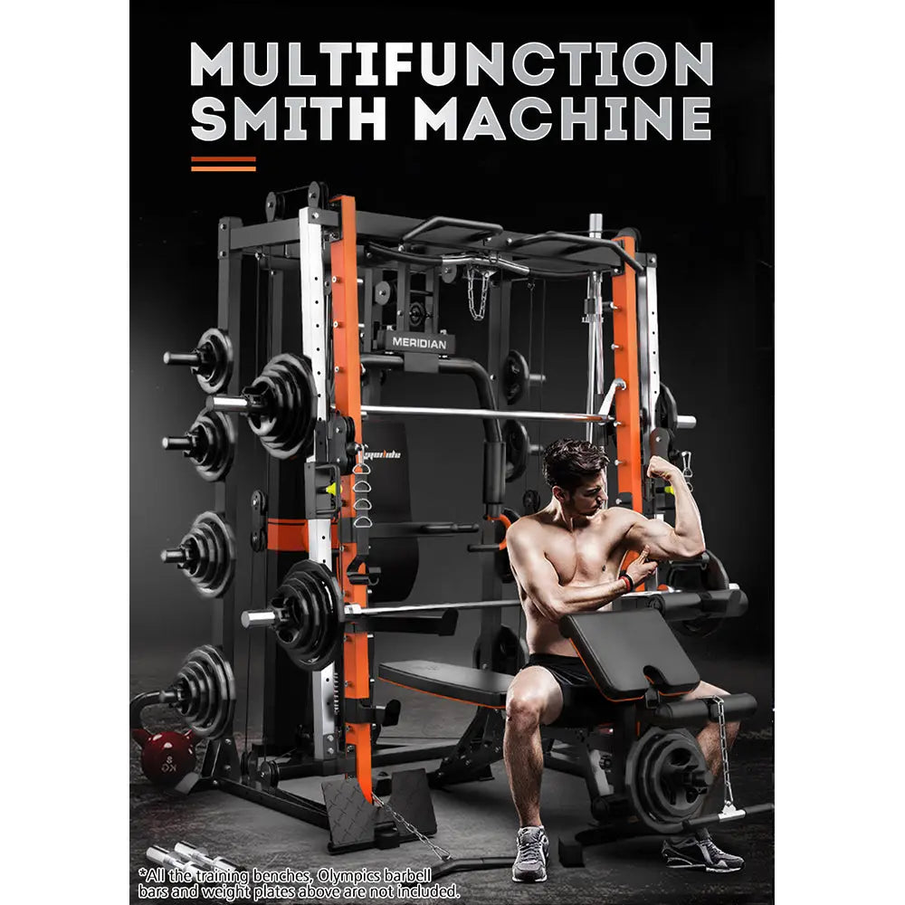 MERIDIAN Q8 Multi-functional Squat Rack Pull-Up Bar Weight Train Equipment Home Gym Smith Machine
