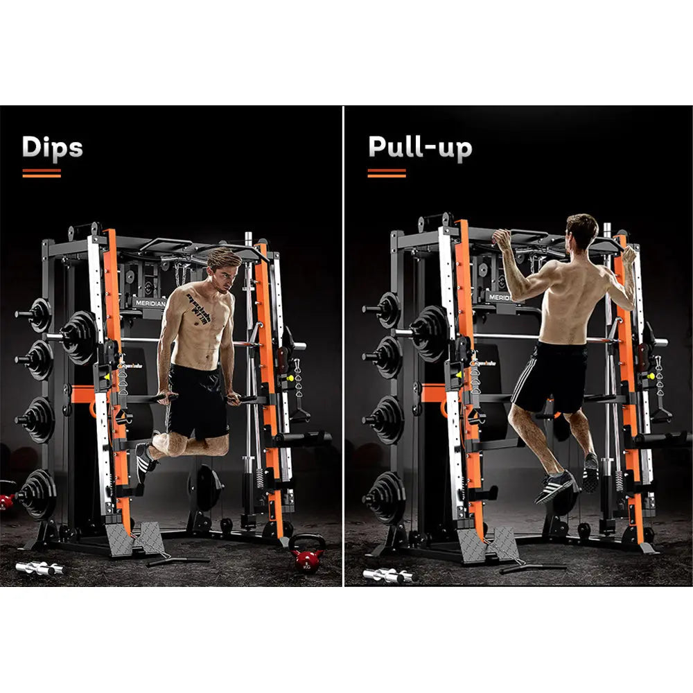MERIDIAN Q8 Multi-functional Squat Rack Pull-Up Bar Weight Train Equipment Home Gym Smith Machine