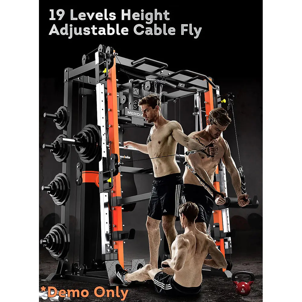 MERIDIAN Q8 Multi-functional Squat Rack Pull-Up Bar Weight Train Equipment Home Gym Smith Machine