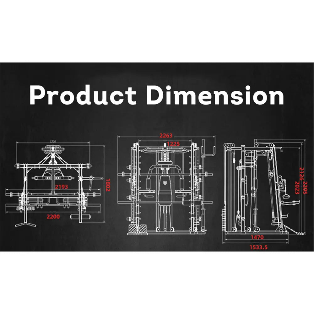 MERIDIAN Q8 Multi-functional Squat Rack Pull-Up Bar Weight Train Equipment Home Gym Smith Machine