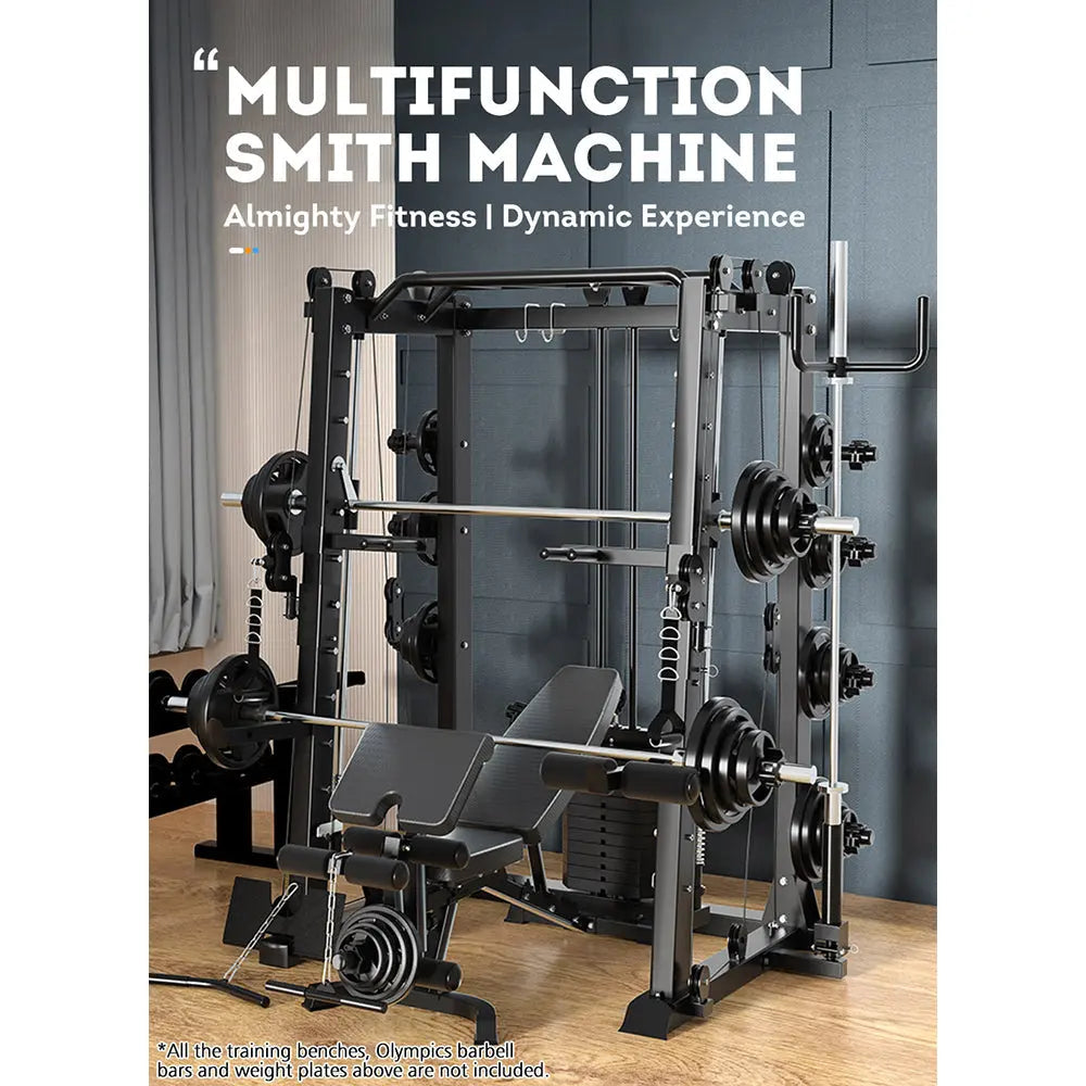 MERIDIAN X6 Multi-function Power Rack Squat Cage Weight Train Equipment Home Gym Smith Machine