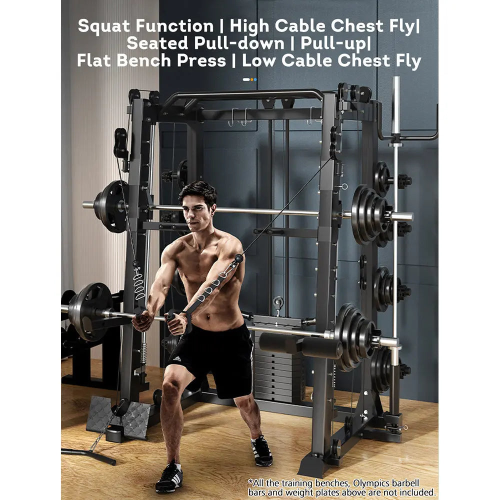 MERIDIAN X6 Multi-function Power Rack Squat Cage Weight Train Equipment Home Gym Smith Machine