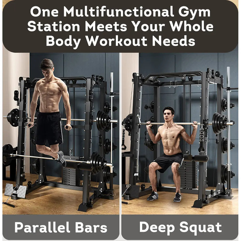 MERIDIAN X6 Multi-function Power Rack Squat Cage Weight Train Equipment Home Gym Smith Machine