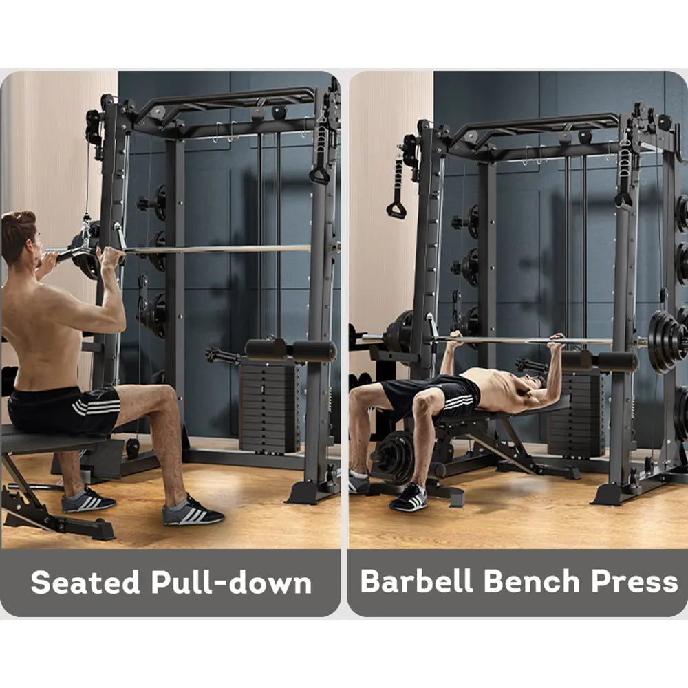 MERIDIAN X6 Multi-function Power Rack Squat Cage Weight Train Equipment Home Gym Smith Machine