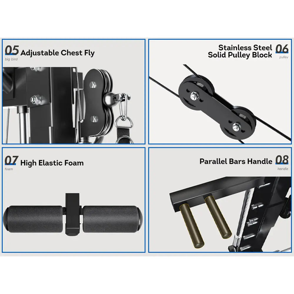 MERIDIAN X6 Multi-function Power Rack Squat Cage Weight Train Equipment Home Gym Smith Machine
