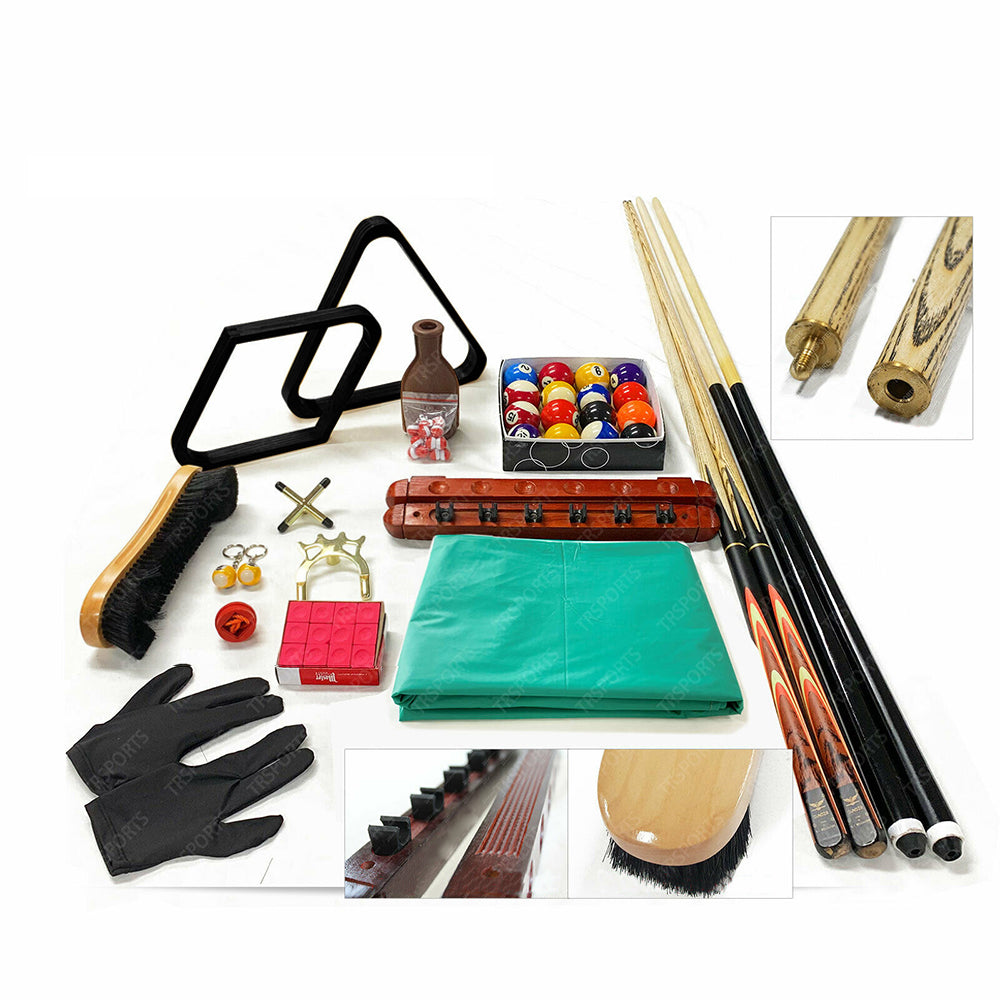 RB Premium Snooker Pool Billiard Accessories Kit - Professional Ash Cues Scoreboard
