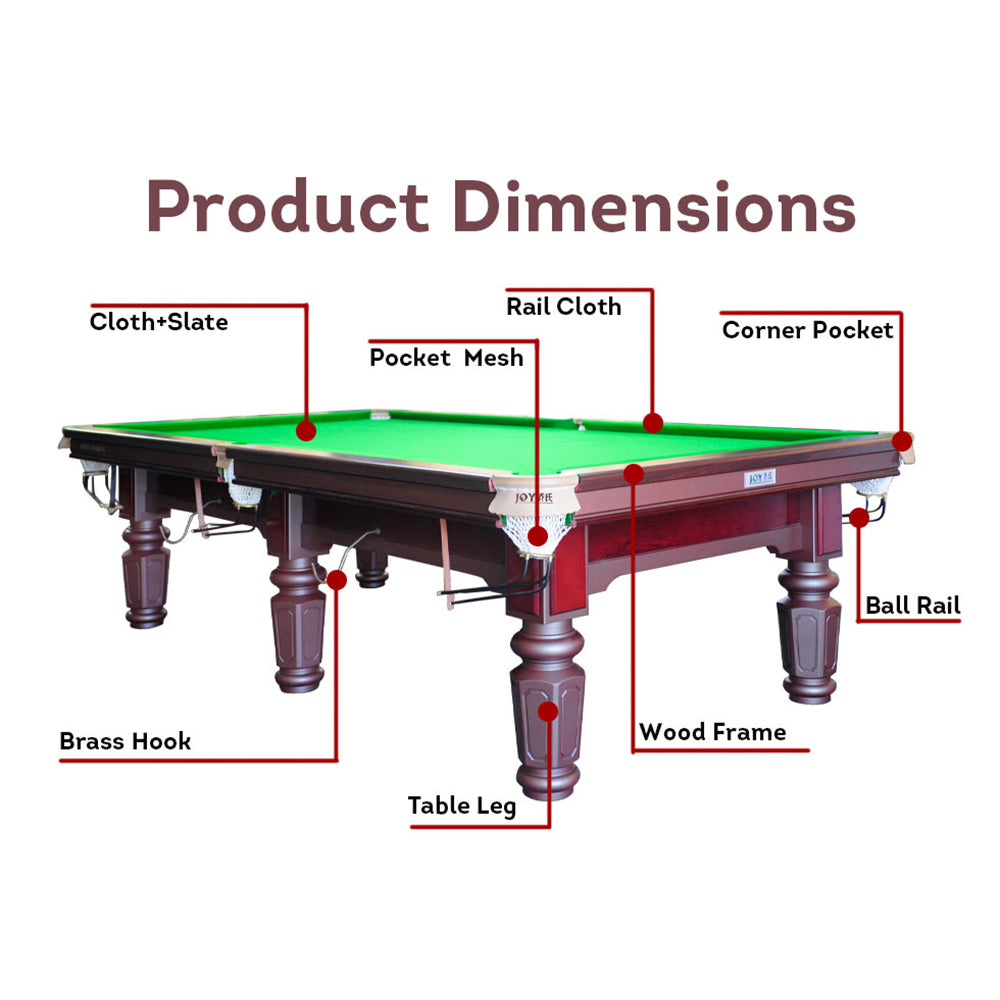 JOY Q3+ 9FT Chinese Luxury Slate Table Pool Table Maroon/Brown Frame