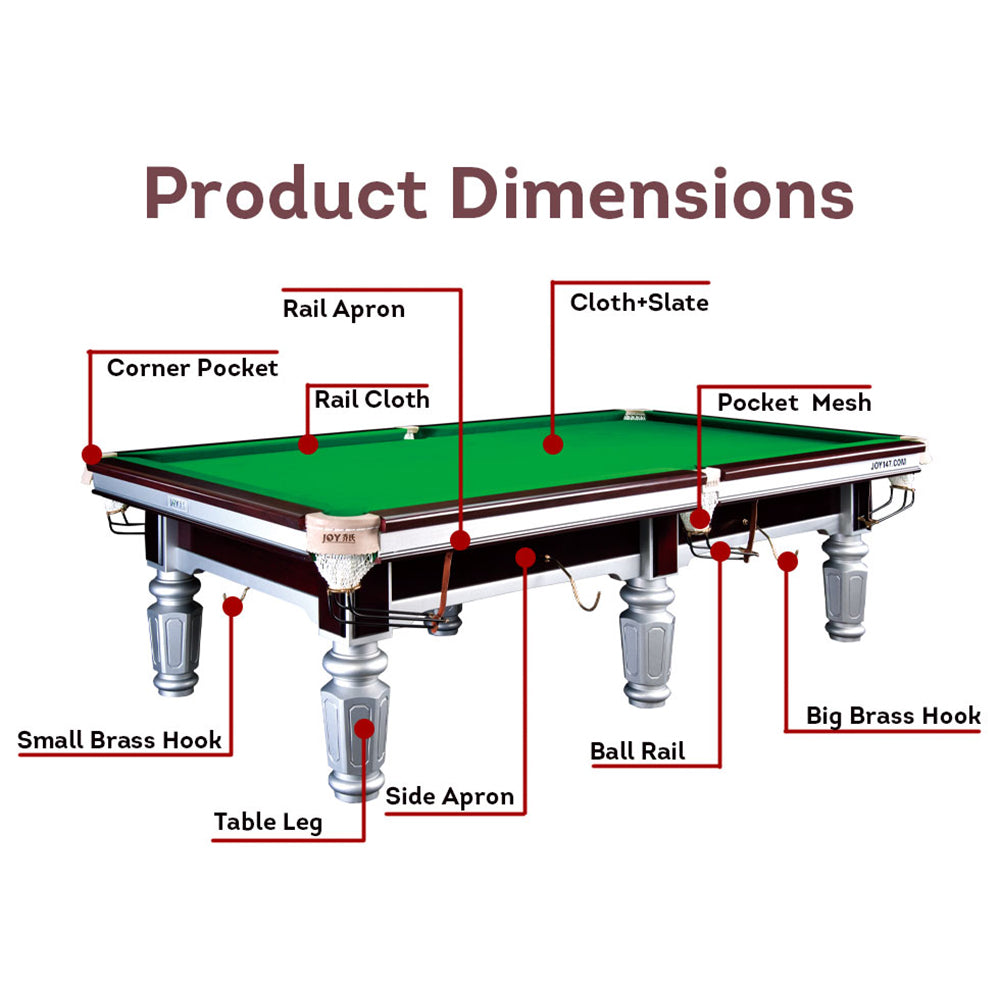 JOY Q7 9FT Chinese Luxury Slate Table Pool Table Sliver Frame