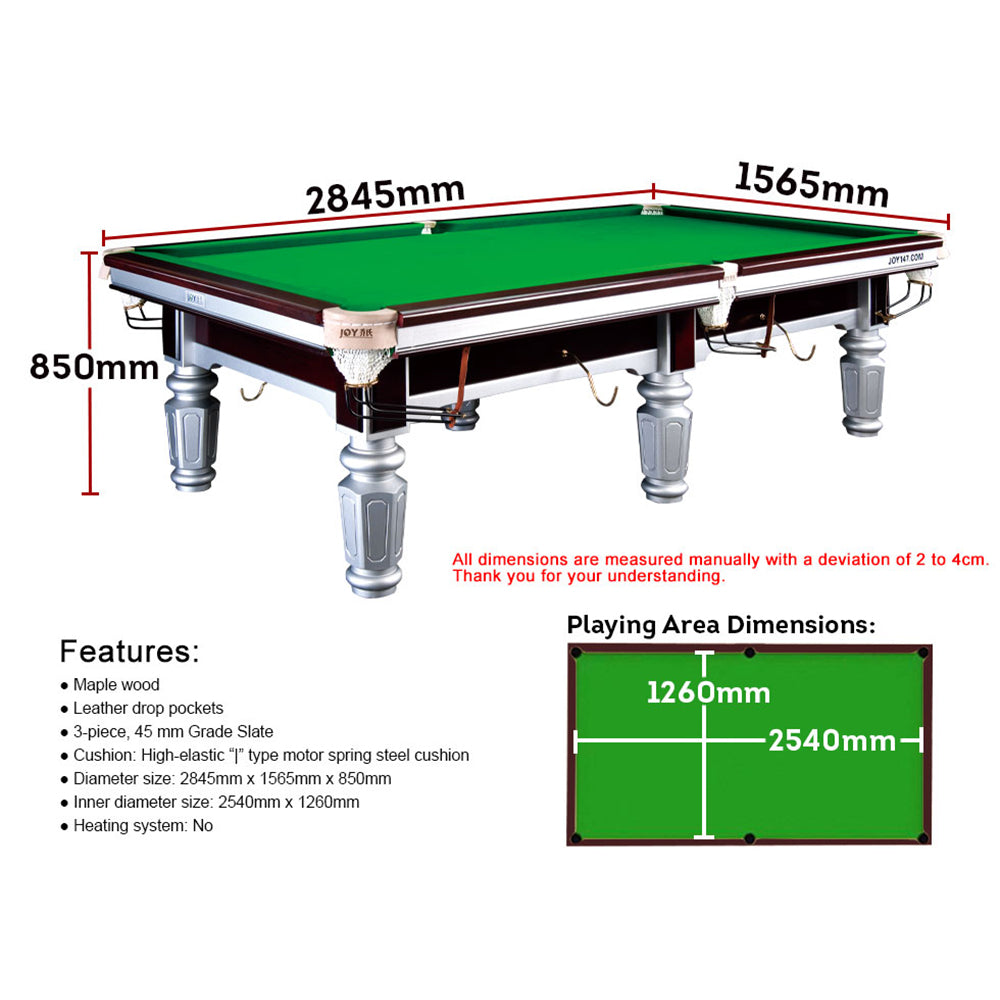 JOY Q7 9FT Chinese Luxury Slate Table Pool Table Sliver Frame