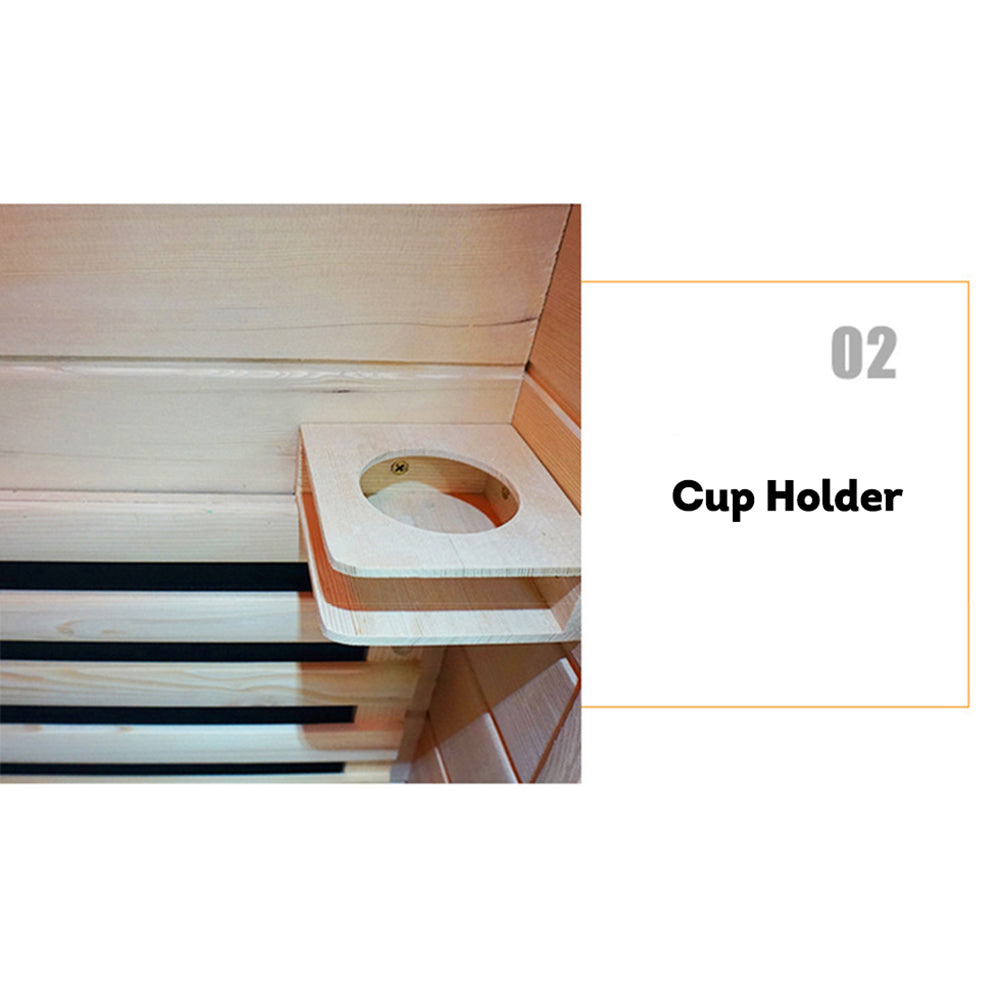 LUXORA YUF001 Heater 1 Person Sauna Infrared Sauna Home SPA W/ LED Square Lamp - Oak