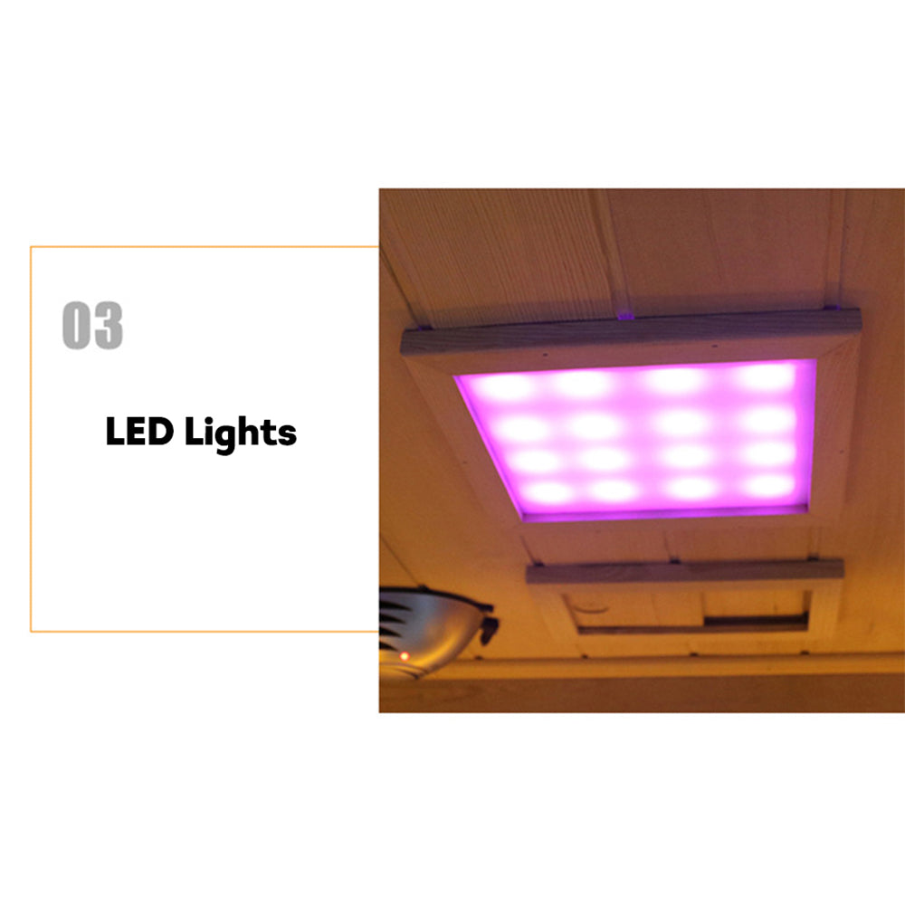 LUXORA YUF001 Heater 1 Person Sauna Infrared Sauna Home SPA W/ LED Square Lamp - Oak