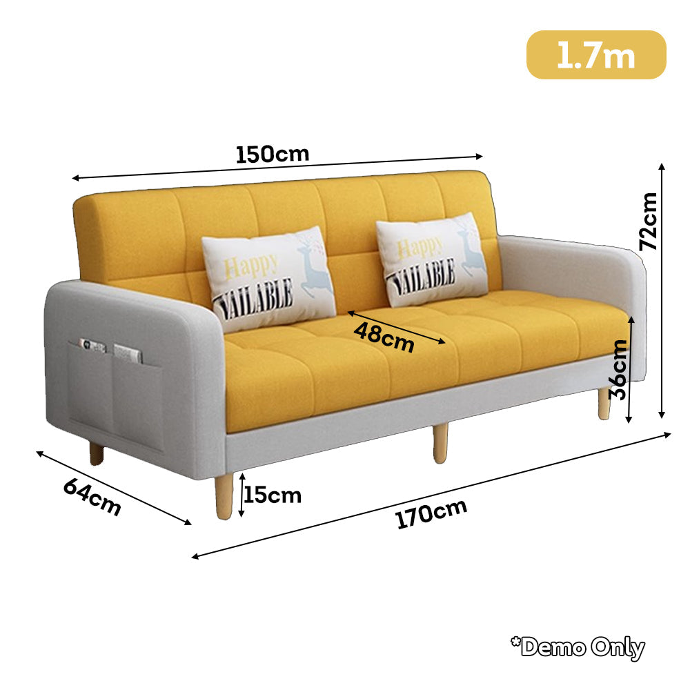 LIVARA 170cm/ 200cm Multifunctional Sofa Bed Solid Wood Frame