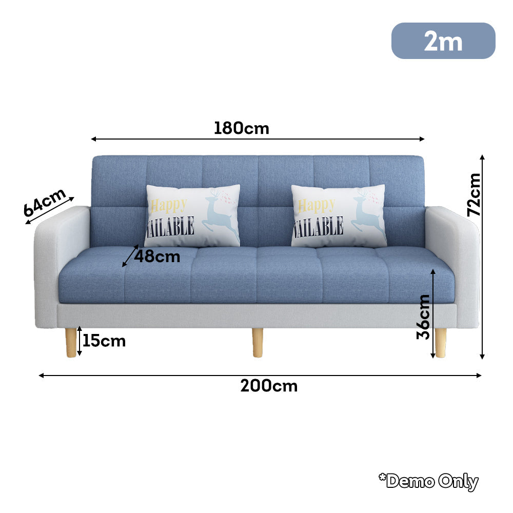 LIVARA 170cm/ 200cm Multifunctional Sofa Bed Solid Wood Frame