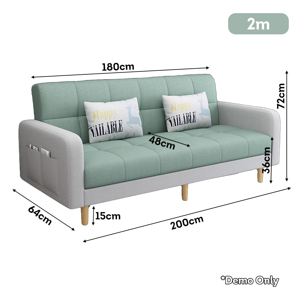 LIVARA 170cm/ 200cm Multifunctional Sofa Bed Solid Wood Frame