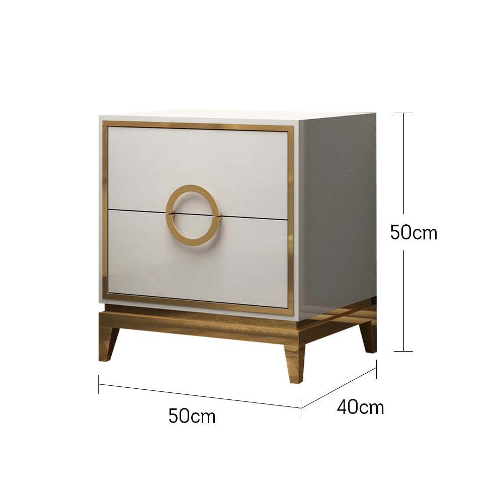 LIVARA Density Board Bedside Table Stainless Steel Table Leg