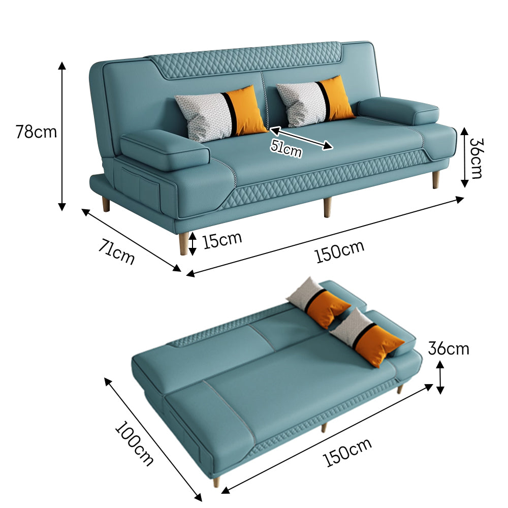 LIVARA 150/ 180/ 200cm Multifunctional Sofa Bed Solid Wood Legs