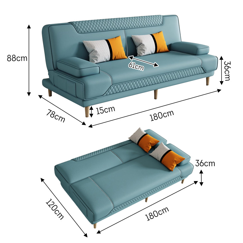 LIVARA 150/ 180/ 200cm Multifunctional Sofa Bed Solid Wood Legs
