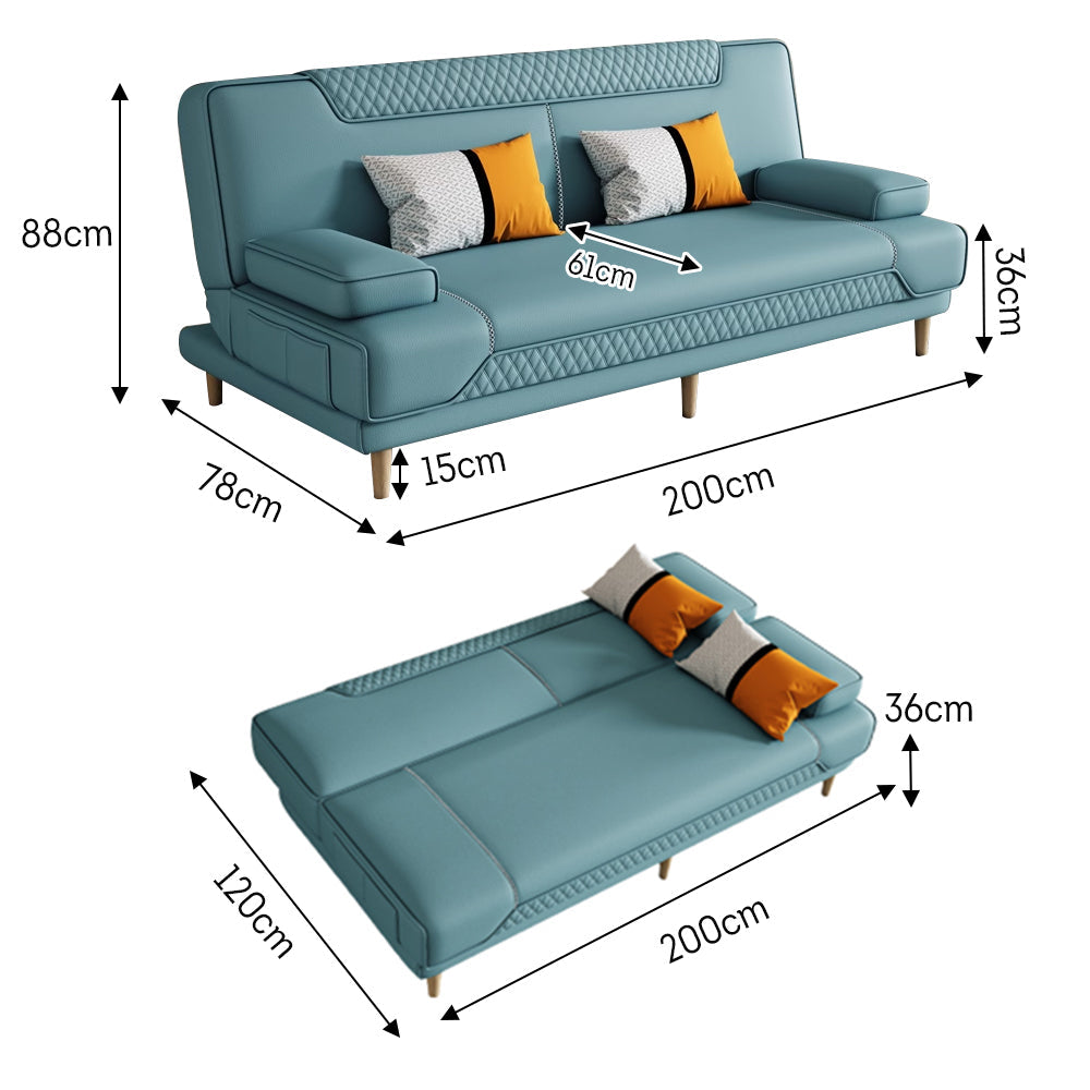 LIVARA 150/ 180/ 200cm Multifunctional Sofa Bed Solid Wood Legs